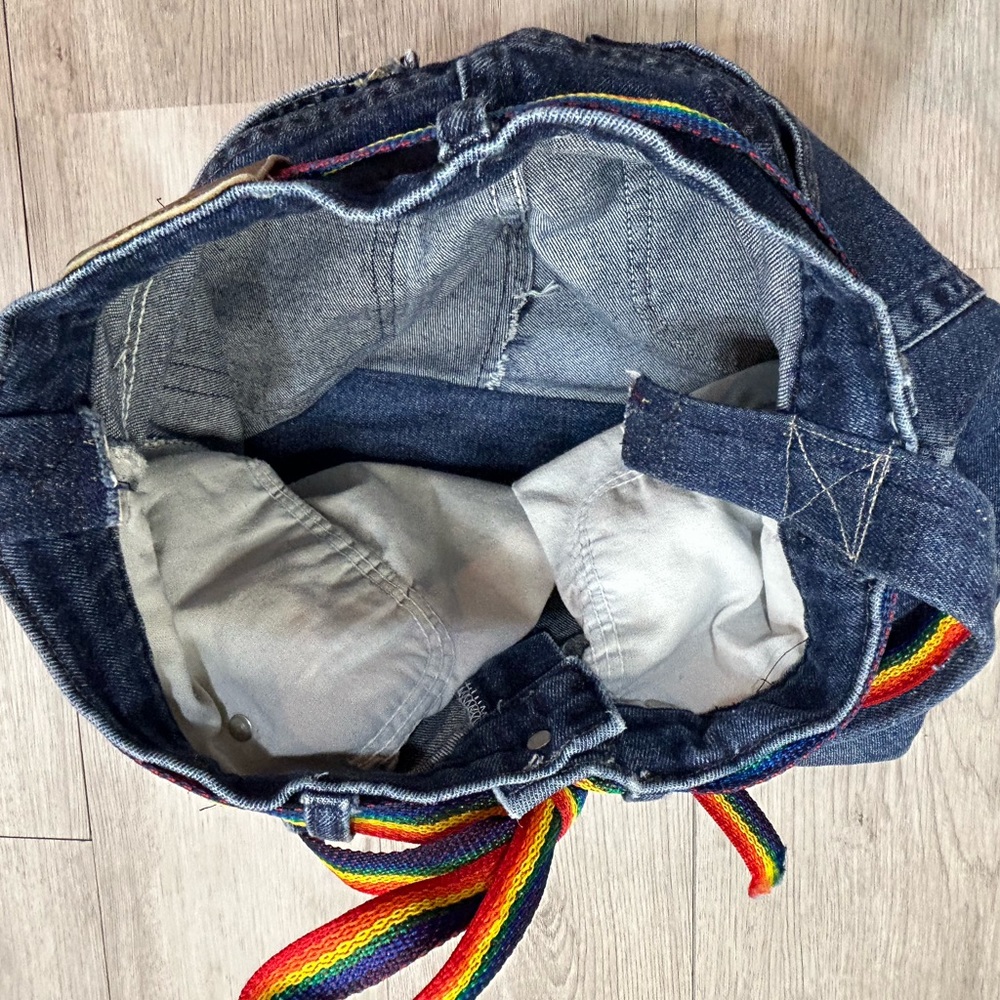 Lee Denim Tote Bag with Rainbow Strap - Picture 7 of 7
